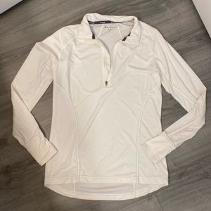 Champion Women's White Athletic Quarter Zip Pullover Size M